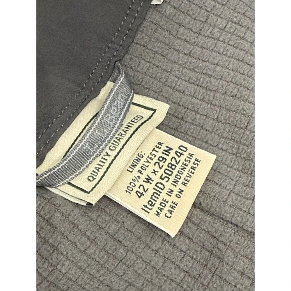 L.L. Bean Pants Mens 42x29 Gray Cresta Fleece Lined Cargo Gorpcore 508240 Hiking